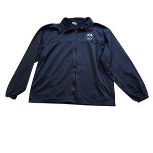 Vintage Olympics Committee Full Zip Jacket Unisex Adult Size XXL Navy USA Made
